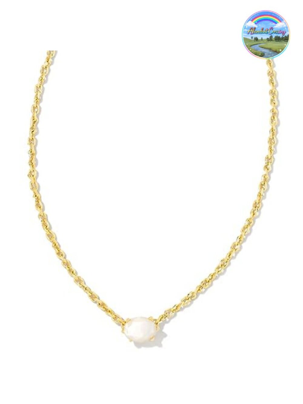 Gold Plated Pendant Necklace with Pearl